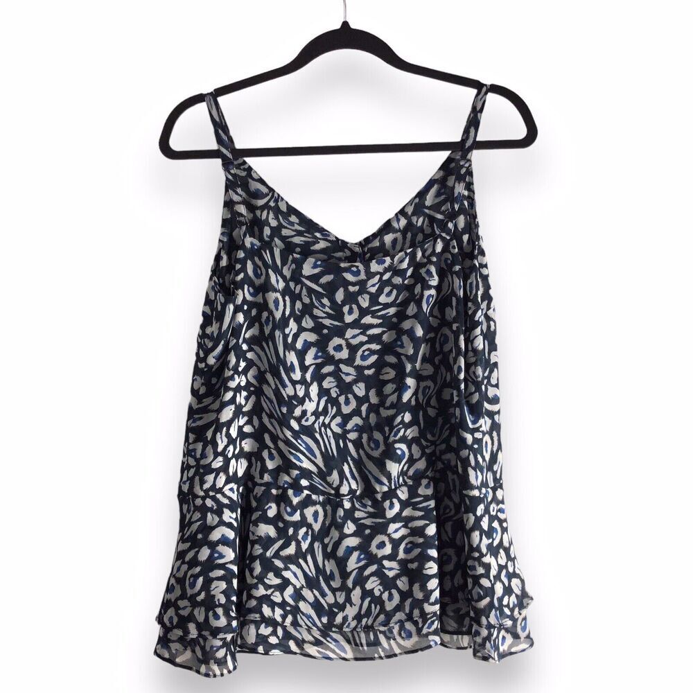 Cabi 5362 Size Small Purr Cami Tank Top V Neck Peplum Hem Button Front Cat Lover